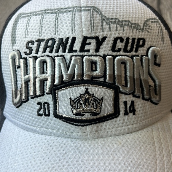 New Era Hat Gray and White Los Angeles Kings Stanley Cup 2014 Hat One Size - Picture 5 of 11